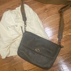 J Crew leather expandable crossbody bag